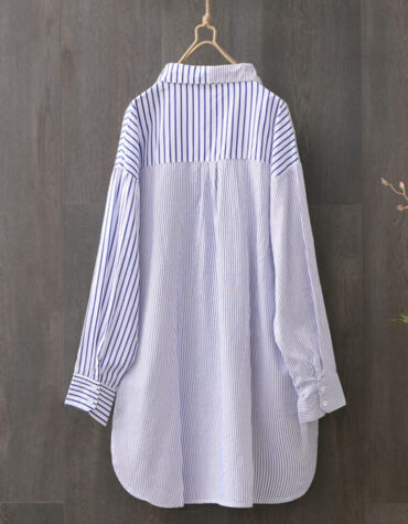 Two Tone Striped Shirt for Women back look