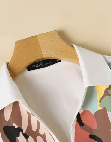 Abstract Print Sleeveless Cotton Co-ords - White