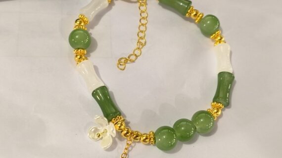 New Chinese-style Flower Embellishment Bracelet For Women, National Style Bamboo Segment Bracelet