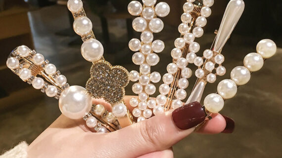 Pearl clip headdress hair clip