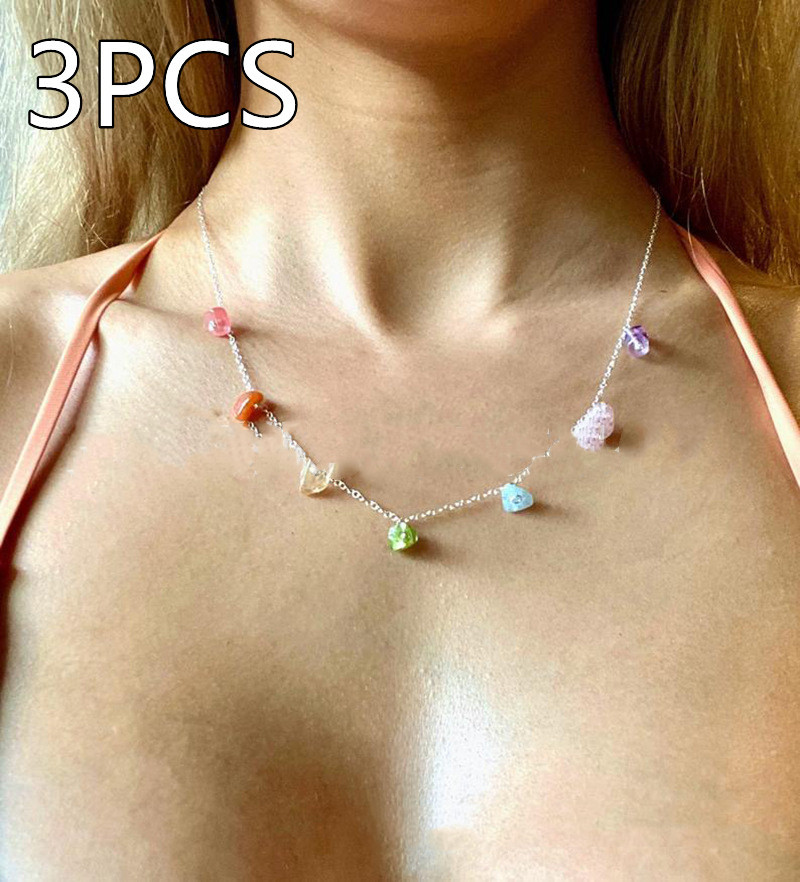 Seven Color Chakra Natural Crystal Necklace