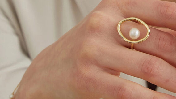 Dainty Faux Pearl Ring for Women Minimalist Rings