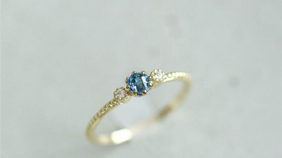 ROMAD Ocean Blue Rhinestone Rings Women Size 105 Gold Silver Finger Rings for Wedding Engagement Simple Bohemian Rings