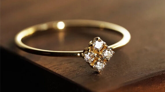 Four heart rings in the night sky