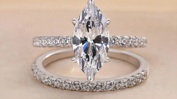 Fashion Shiny Couple Rings Female Inlaid Geometric Zircon Ring