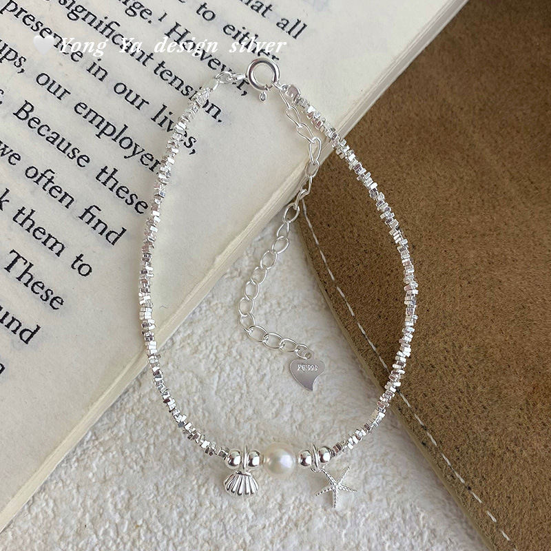 Silver Star Shell Bracelet For Women