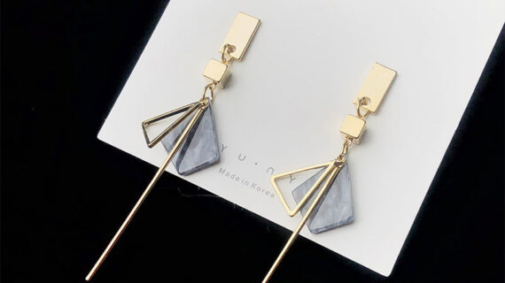Long style stylish earrings web celebrity earrings with silver needle earrings