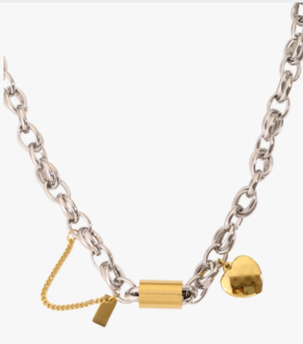 Versatile Titanium Bracelet With A Heart-shaped Pendant