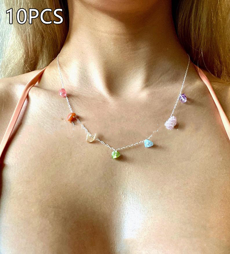 Seven Color Chakra Natural Crystal Necklace