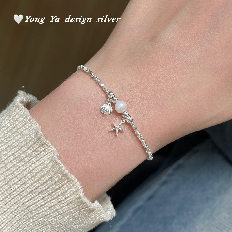 Silver Star Shell Bracelet For Women