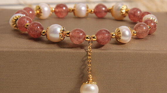 Natural Strawberry Quartz Bracelet Women