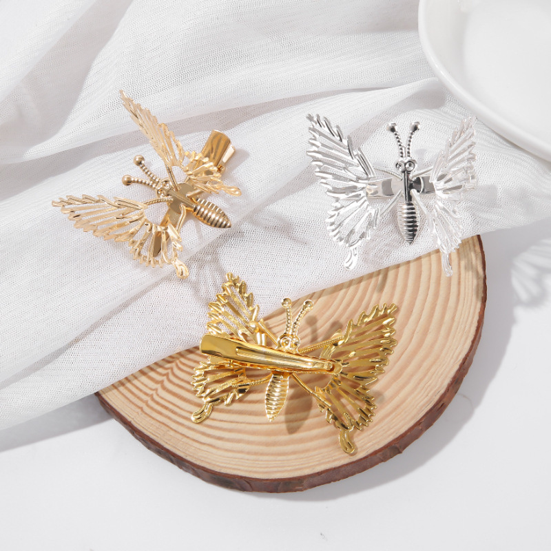 Wings Move Spring Metal Hollow Tie Wire Butterfly Hair Clip