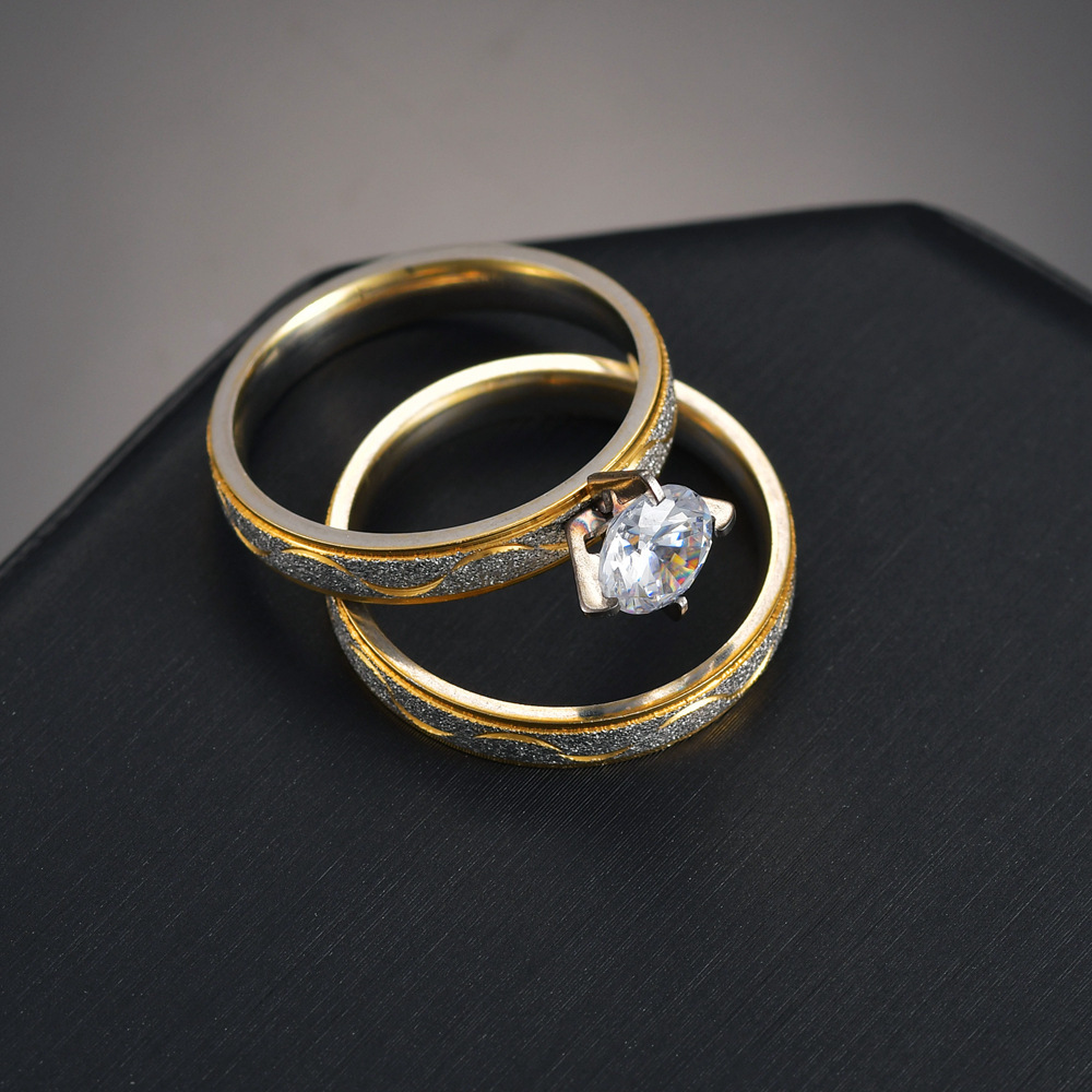 Men's And Women's Diamond Wide-faced Rings