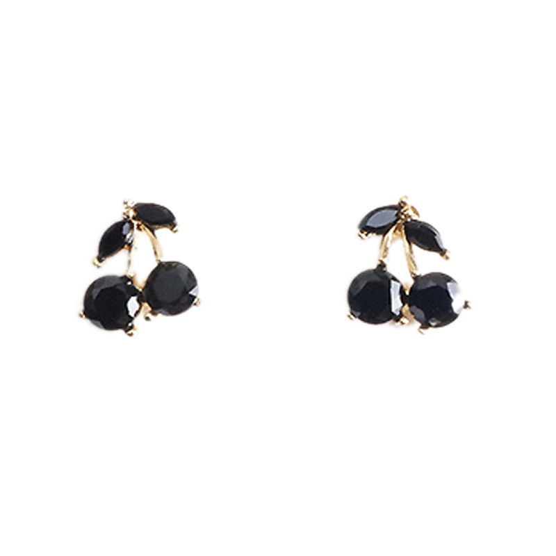 Cherry Earrings Cute Black Earrings Female