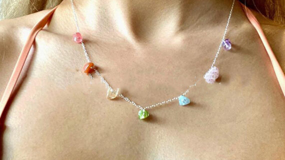 Seven Color Chakra Natural Crystal Necklace