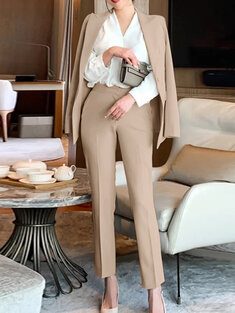 Long Sleeve Lapel Two Pieces Suit